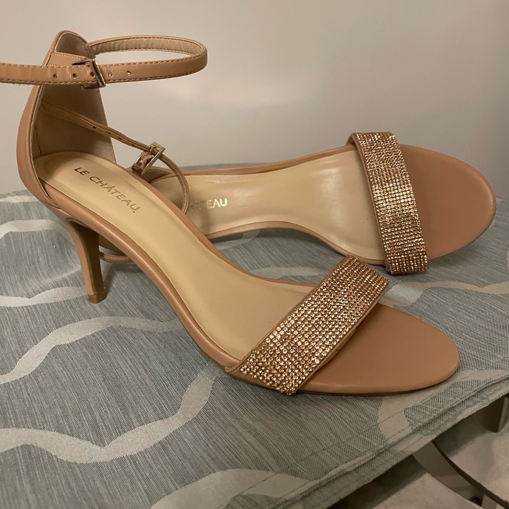 Le Chateau Nude Embellished Heels